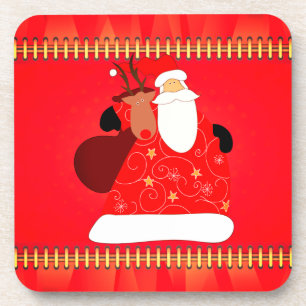 Porta-copo Papais noeis com as Férias de Natal de Reindeer  