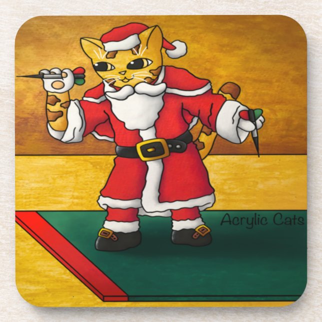 Porta-copo Papais noeis de Natal - Dardos Cat (Frente)