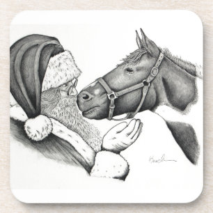 Porta-copo Papais noeis de Natal e Cavalo de Tinta