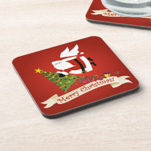 Porta-copo Papais noeis nos dão um feliz Natal