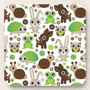 Porta-copo papel de parede do animal do coelho da tartaruga