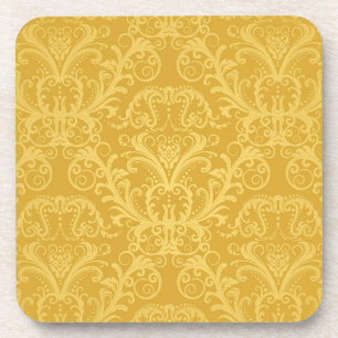 Porta-copo Papel de parede floral dourado luxuoso