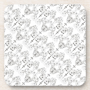 Porta-copo Papel de parede Vintage Damask - preto + seu backg