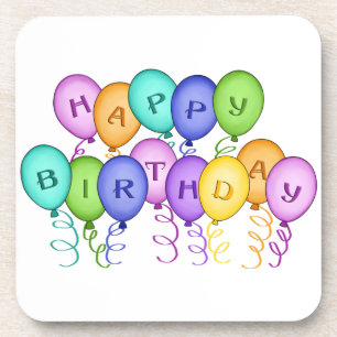 Porta-copo Parabéns Balões de Feliz Aniversário Conjunto d