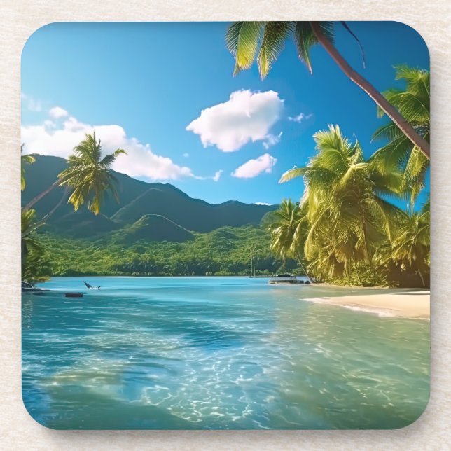 Porta-copo Paraíso da Ilha da Costa Rica  (Frente)