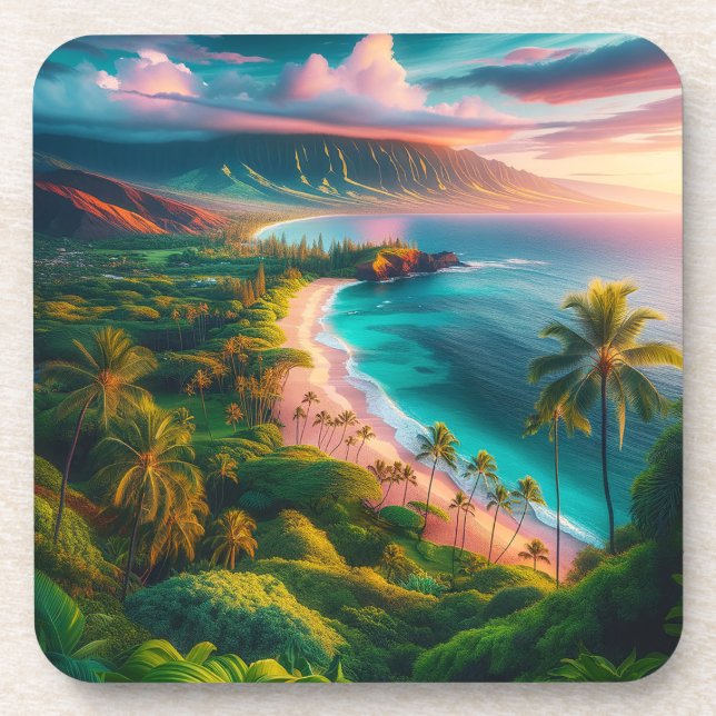 Porta-copo Paraíso Tropical da Ilha de Maui (Frente)