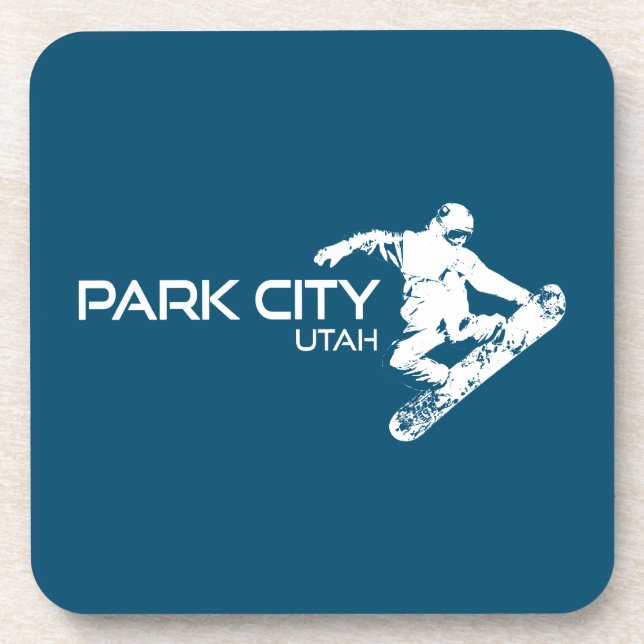 Porta-copo Park City Utah Snowboarder (Frente)