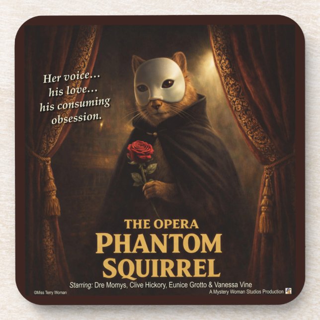 Porta-copo Paródia de Esquilo Fantasma da Ópera (Frente)