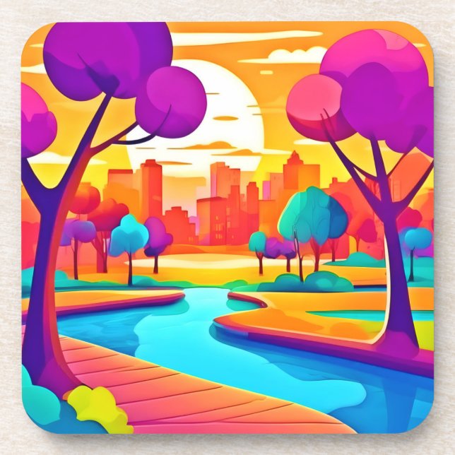 Porta-copo Parque da Cidade do Sunset Vibrante (Frente)