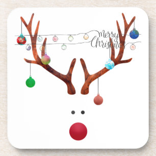 Porta-copo Partido das Luzes Coloridas de Reindeer Vermelho M