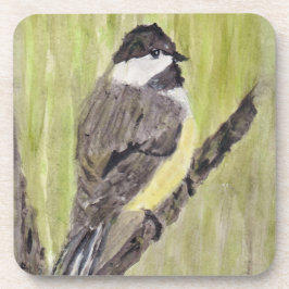 Porta-copo Pássaro Chickadee de casaco preto - pintura acríli