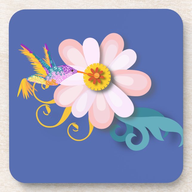 Porta-copo Pássaro Humming Colorido (Frente)