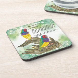 Porta-copo Pássaros-Patos-Pintados À Mão Gouldian