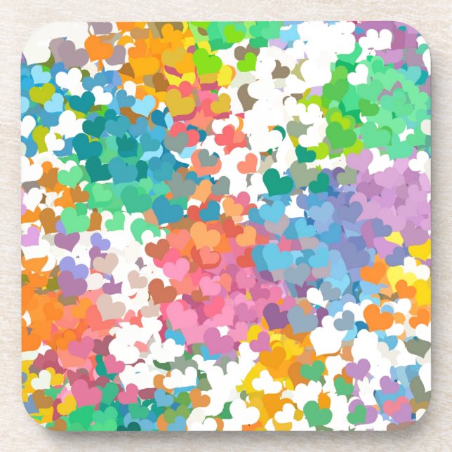 Porta-copo Pastel Confetti Hearts (Frente)