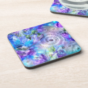 Porta-copo Pastel Cores Whimsical Abstrato Azul Roxo Verde