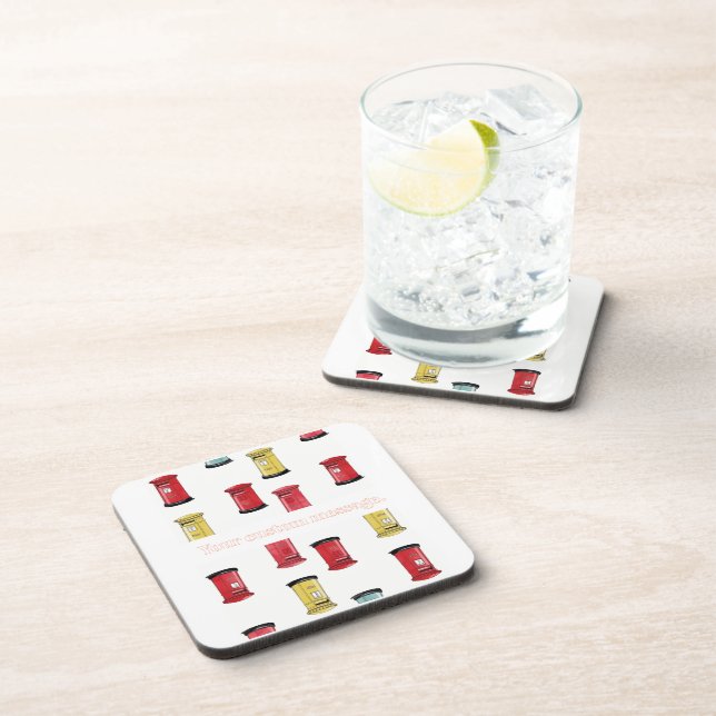 Porta-copo Pastel Japanese Postbox: Watercolor Crayon Style  (Lado Direito)