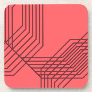 Porta-copo Pastel Red, simples, moderno, design geométrica