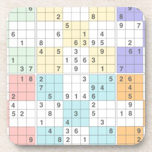 Porta-copo pastel sudoku
