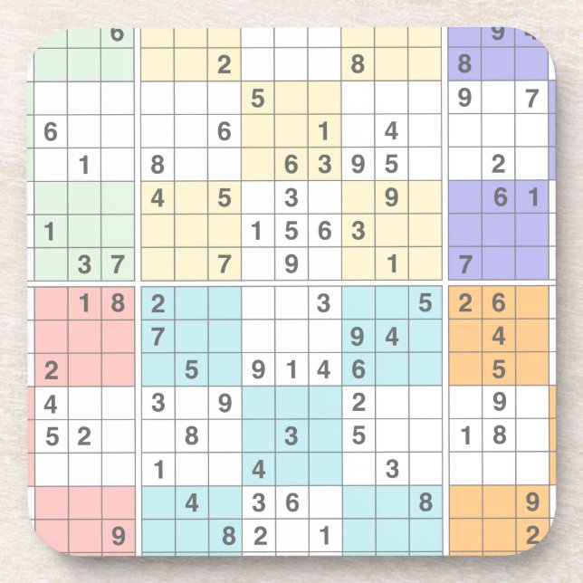 Porta-copo pastel sudoku (Frente)