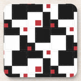Porta-copo Patch de Vintagem Moderna Vermelho Branco Negro