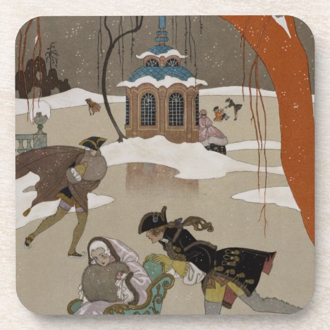 Porta-copo Patinagem no gelo no lago congelado (Frente)