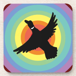 Porta-copo Pato dos Círculos Retro-Arco-Íris