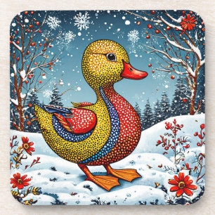 Porta-copo Pato Vibrante em Snowy Woodland