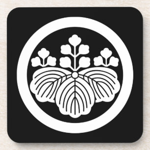 Porta-copo Paulownia com 5 e 3 florescências em círculo