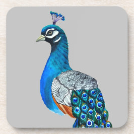 Porta-copo Pavão de Aquarela