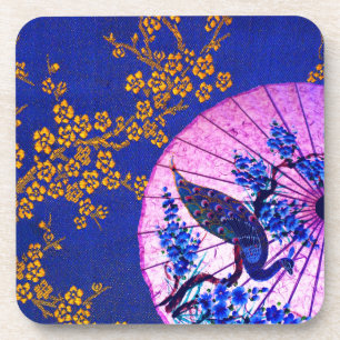 Porta-copo Pavock-oriental parasol japonês cereja floresce
