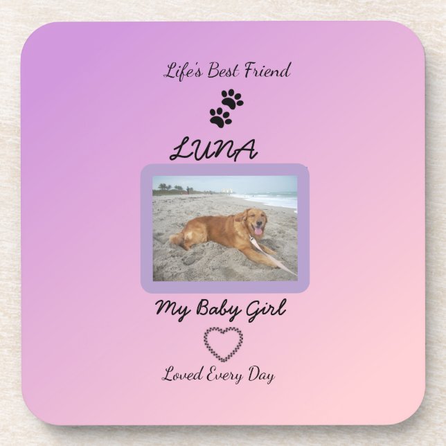 Porta-copo Pawprint de Amor Diário Pet (Frente)