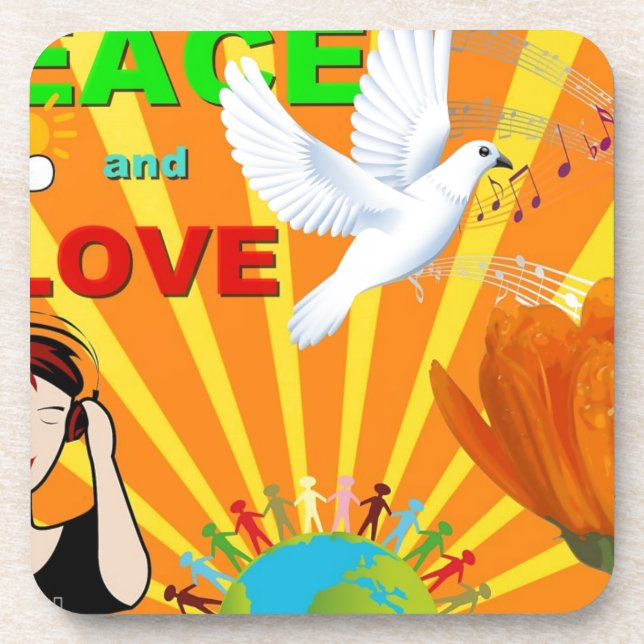 Porta-copo Paz e Amor (Frente)