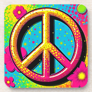 Porta-copo Paz Groovy Flor do Poder