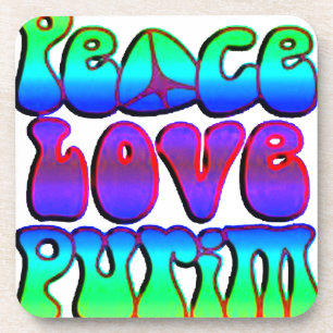 Porta-copo Peace Love Purim
