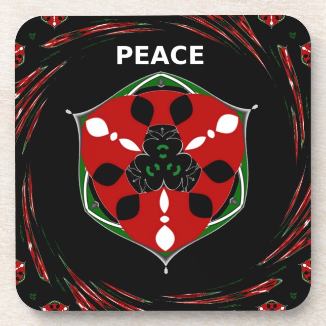 Porta-copo "Peace: with Shield Emblem" Art Impressão (Frente)