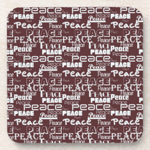 Porta-copo Peace Word Art Red