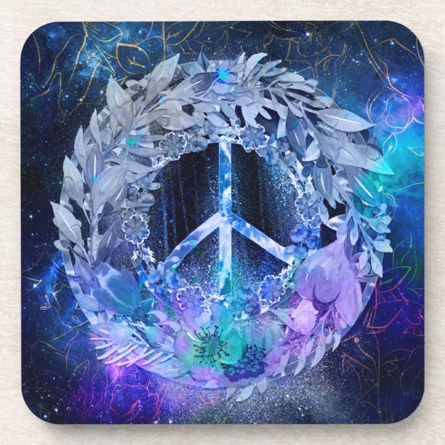 Porta-copo Peace Wreath Blues (Frente)