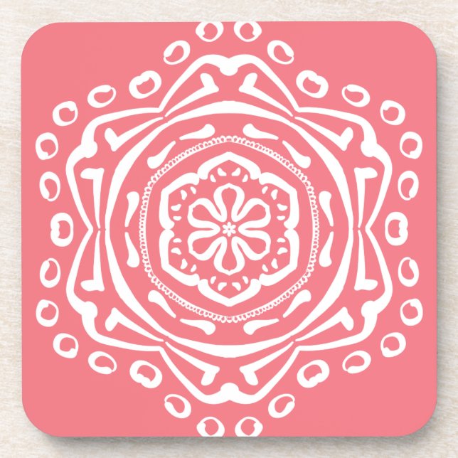 Porta-copo Peach Mandala (Frente)