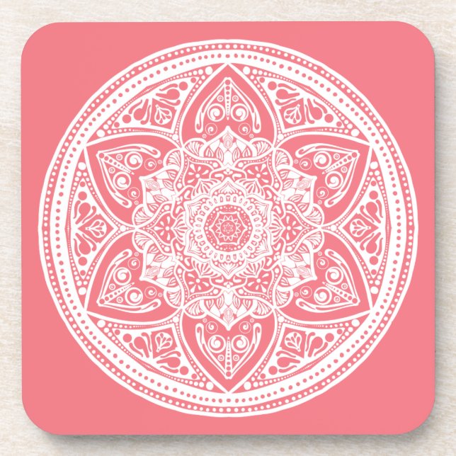 Porta-copo Peach Mandala (Frente)
