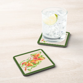 Porta-copo 'Peach Paradise' em um conjunto de Portas copos