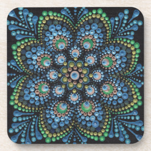 Porta-copo Peacock Dot Mandala