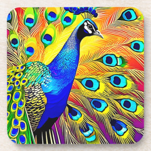 Porta-copo Peacock Feather Art