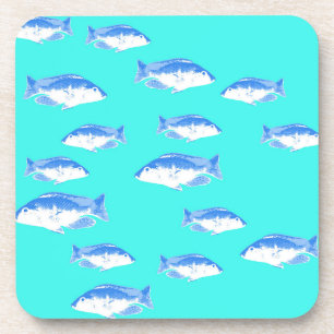 Porta-copo Peixe azul na turquesa