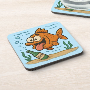 Porta-copo Peixe e Cerveja