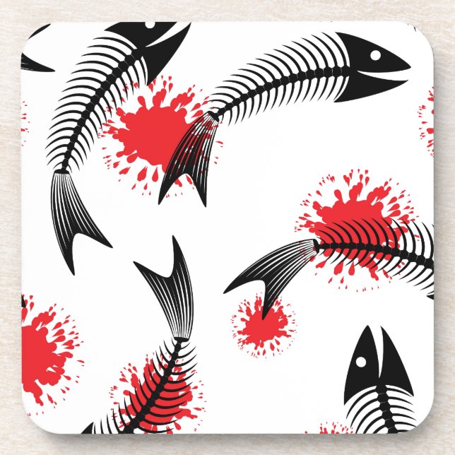 Porta-copo peixe-esqueleto de halloween (Frente)