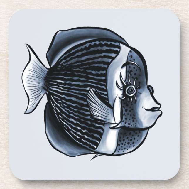 Porta-copo Peixe Gelado com Eyelashes Ângora Tropical (Frente)