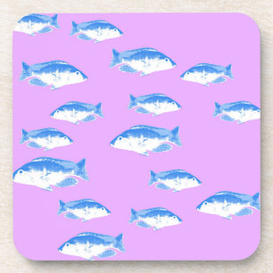 Porta-copo Peixes azuis em lilás