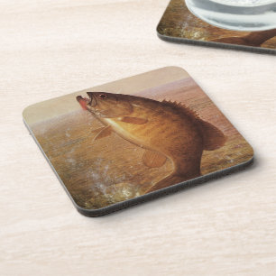 Porta-copo Peixes baixos Largemouth de Brown do vintage,