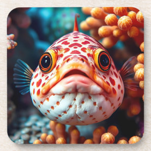 Porta-copo Peixes Engraçados e Coral Perto 