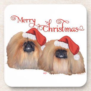 Porta-copo Pekingese Feliz Natal